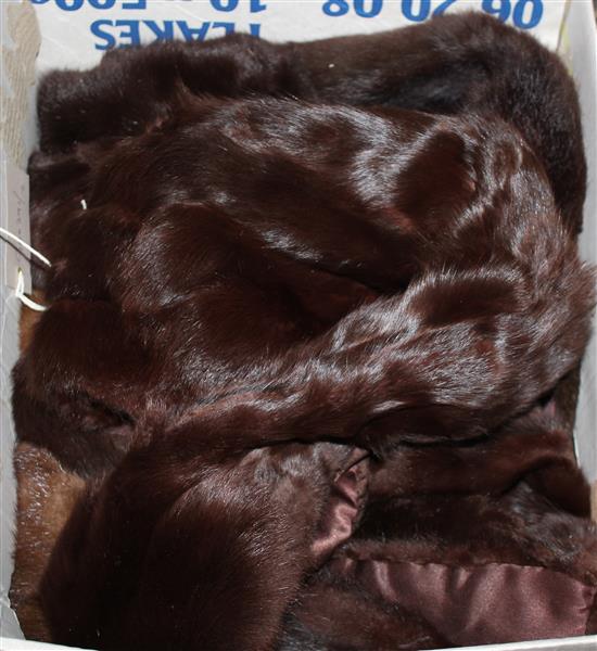 Collection of mink stoles etc